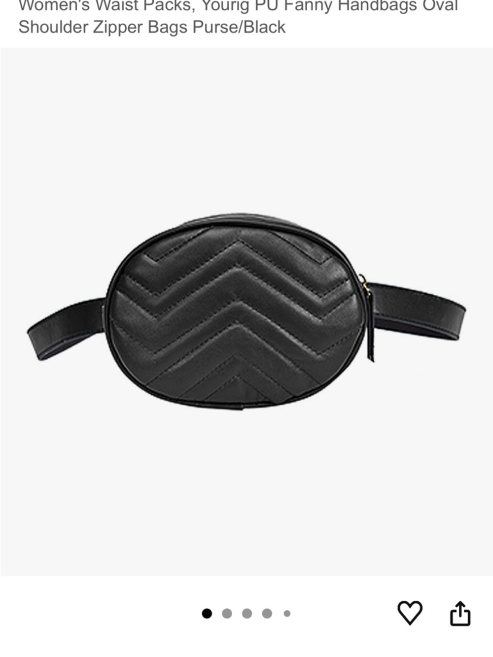 Black Quilted Oval Waist Bag - Women
